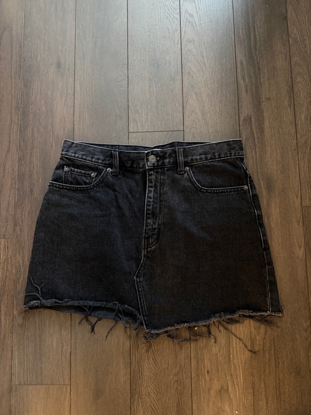 TNA black denim skirt